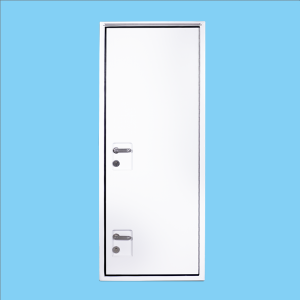 Door with offset handle