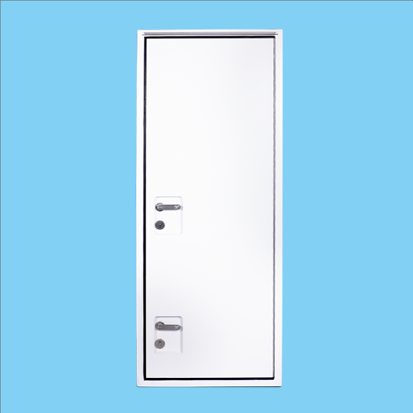 Door with offset handle