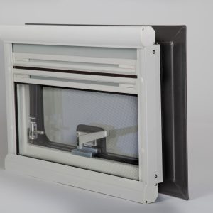 Double roller blind for window with extra fine mesh